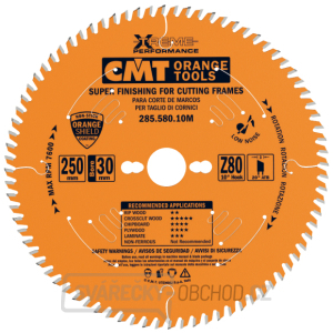 CMT XTreme Pilový kotouč na profilové lišty - D250x3,0 d30 Z80 HW CMT XTreme Pilový kotouč na profilové lišty - D250x3,0 d30 Z80 HW gallery main image