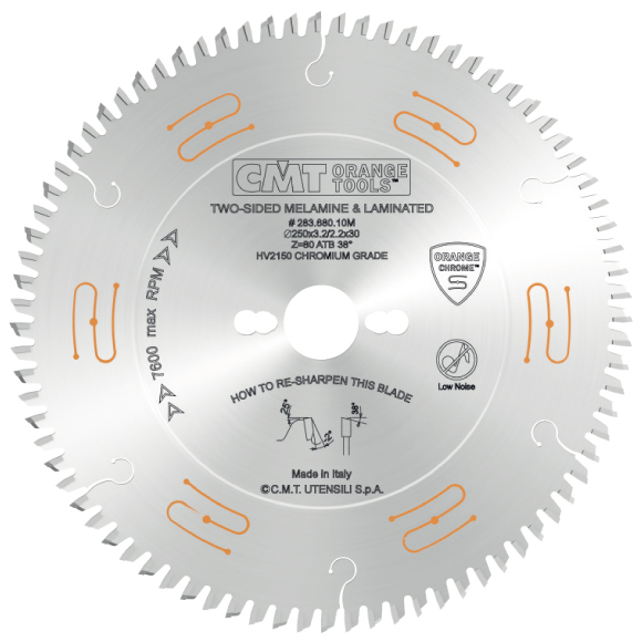 CMT CHROME C283 Pilový kotouč na lamino bez předřezu - D250x3,2 d30 Z80 HW C28368010M