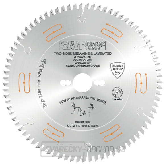 CMT CHROME C283 Pilový kotouč na lamino bez předřezu - D250x3,2 d30 Z80 HW