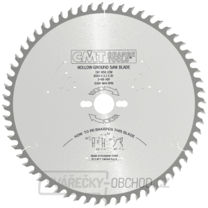 CMT Industrial C287 Pilový kotouč na lamino bez předřezu - D303x3,2 d30 Z60 HW -6°Neg CMT Industrial C287 Pilový kotouč na lamino bez předřezu - D303x3,2 d30 Z60 HW -6°Neg gallery main image