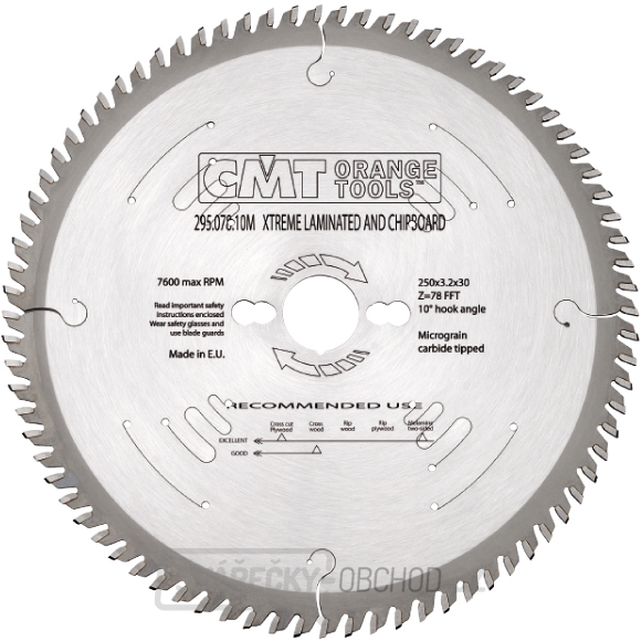 CMT Super XTreme Pilový kotouč na lamino a DTD - D300x3,2 d30 Z96 HW