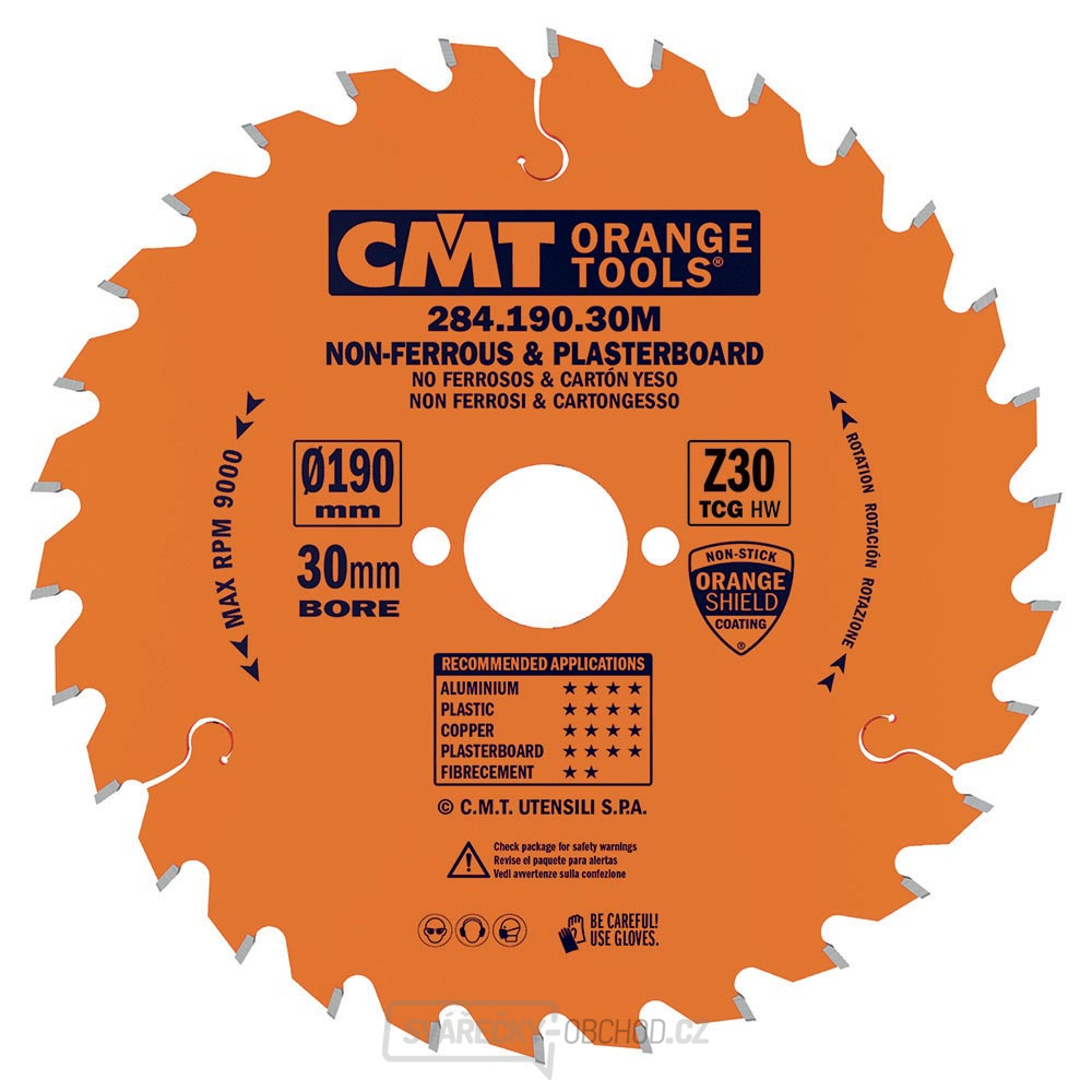 CMT Orange Pilový kotouč na neželezné kovy a plasty - D190x2,6 d30 Z30 HW