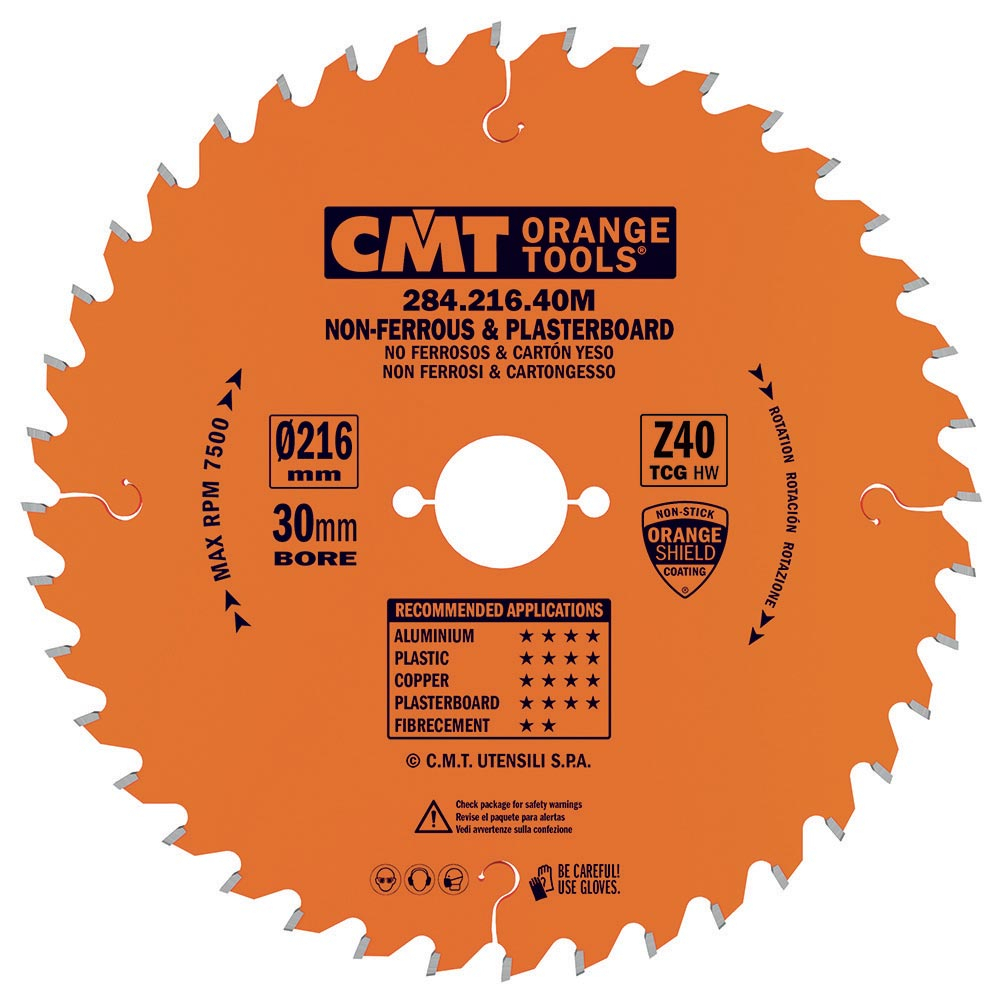 CMT Orange Pilový kotouč na neželezné kovy a plasty - D216x2,6 d30 Z40 HW 284.216.40M