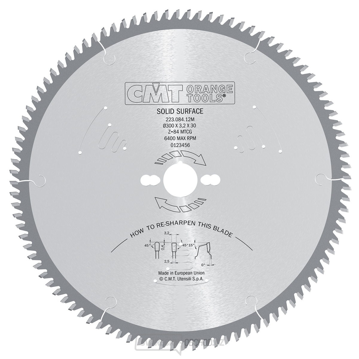 CMT Pilový kotouč pro Corian a silnostěnné plasty - D300x3,2 d30 Z84 HW