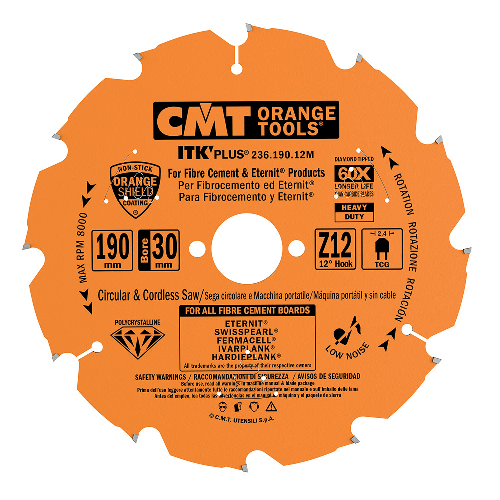Levně CMT ITK Diamantový pilový kotouč na cementotřískové desky - D165x1,8 d20(+15,87) Z4 C23616504H