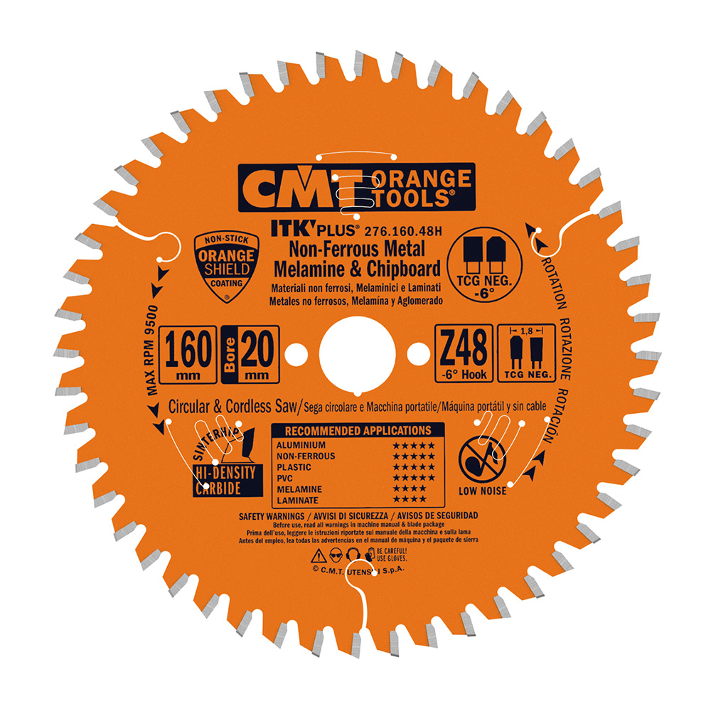 CMT ITK Ultra tenký kotouč na lamino, plast a neželezné kovy - D160x1,8 d20 Z48 HW 276.160.48H
