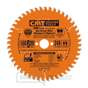 CMT ITK Ultra tenký kotouč na lamino, plast a neželezné kovy - D160x1,8 d20 Z48 HW CMT ITK Ultra tenký kotouč na lamino, plast a neželezné kovy - D160x1,8 d20 Z48 HW gallery main image