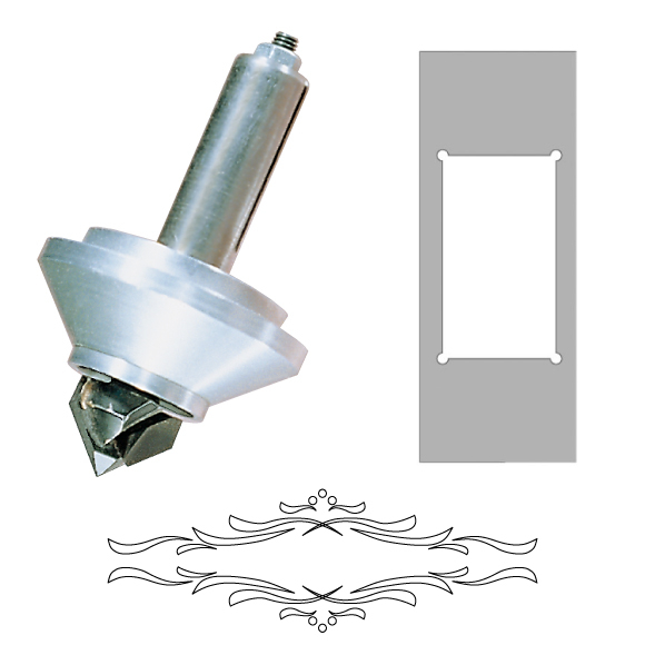 CMT Sada na ornamenty, fréza 3D S=8mm, šablona KLASIK s rámem CRCS-START1