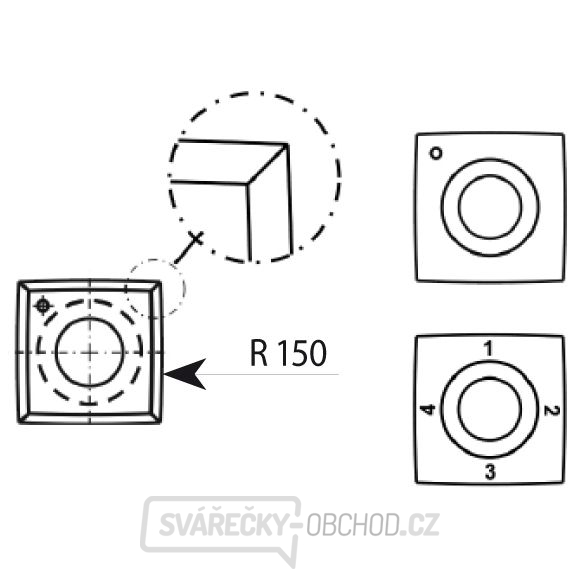 IGM N013 Žiletka tvrdokovová Z4 zaoblená - 15x15x2,5 R=150 Dřevo