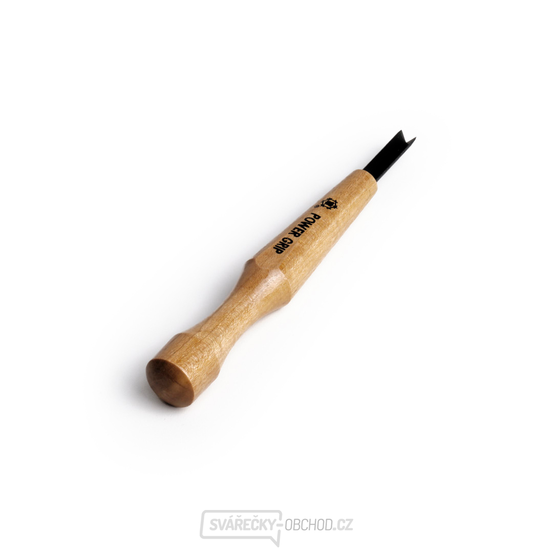 Japonské řezbářské mini-dláto MIKISYO Power Grip s V čepelí - 4,5 mm
