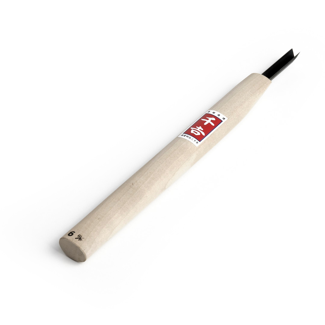 Japonské řezbářské mini-dláto SENKICHI s V čepelí - 6 mm 5241