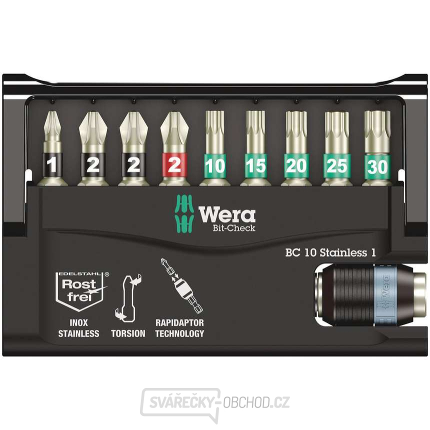 Wera 073630 Nerezové bity 1/4" Bit-Check 10 Stainless 1 SB (Sada 10 dílů)