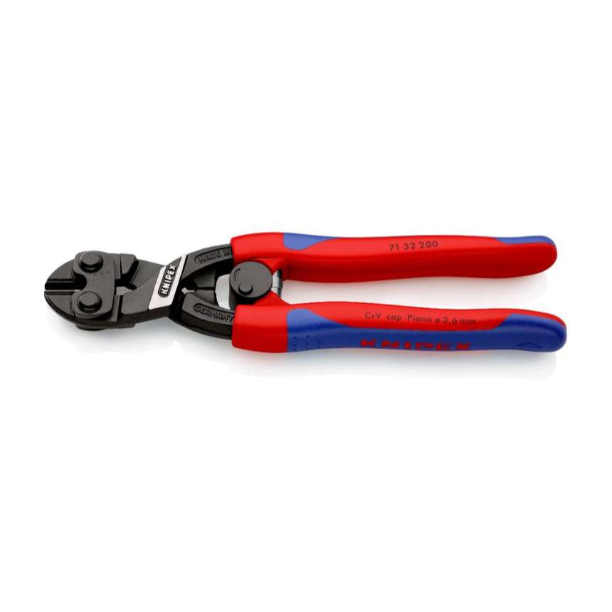 Kompaktní kleště na čepy CoBolt 200 mm KNIPEX 71 32 200 - černě atramentované, vícesložkové návleky 71 32 200