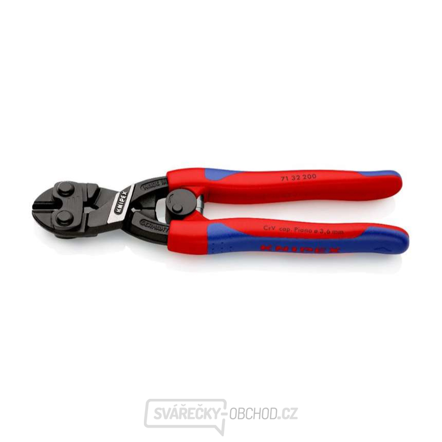 Kompaktní kleště na čepy CoBolt 200 mm KNIPEX 71 32 200 - černě atramentované, vícesložkové návleky