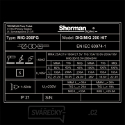 Sherman Digimig 200 HIT + Hořák + Kabely+ Drát + Vozík + Ventil + Sprej + Lahev CO2 Náhled