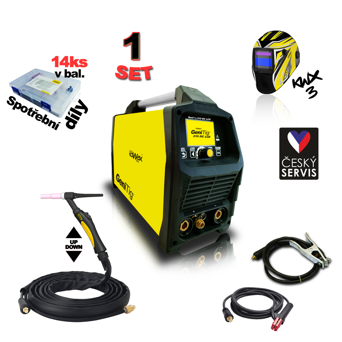 Levně KOWAX GeniTig 210DC LCD SET1 KWXSTGT210DC_S01