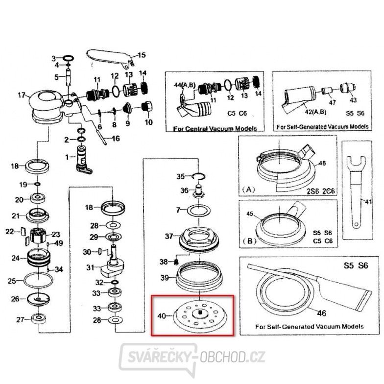 Talíř excentrické brusky ESS 150 Komposit PRO (pos.40)