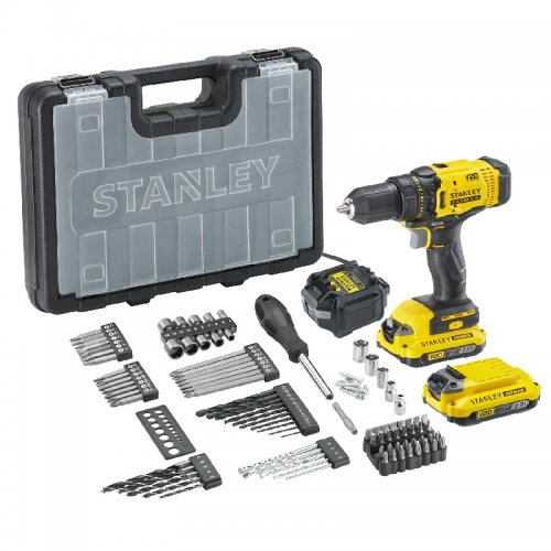 Levně Aku vrtačka se sadou 100ks příslušenství V20 18V 2x2,0Ah Stanley FatMax SFMCD700D2A SFMCD700D2A