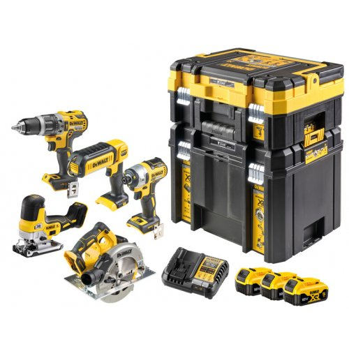 Levně Aku bezuhlíková kombo sada nářadí 18V 3x5,0 Ah XR DeWALT DCK500P3T DCK500P3T
