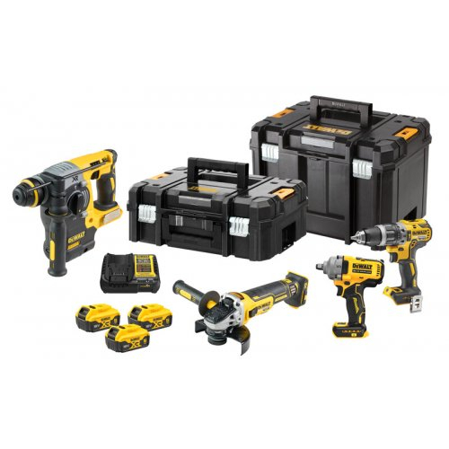 Levně Aku bezuhlíková kombo sada nářadí 18V 3x5,0 Ah XR DeWALT DCK428P3T DCK428P3T