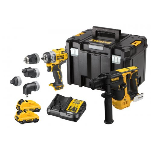 Levně Aku bezuhlíková kombo sada nářadí 12V 2x3,0 Ah XR DeWALT DCK2101L2T DCK2101L2T