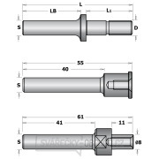 CMT C924 Trn talířové frézy s podložkami - S=12, D=M8, L1=47 CMT C924 Trn talířové frézy s podložkami - S=12, D=M8, L1=47 gallery main image