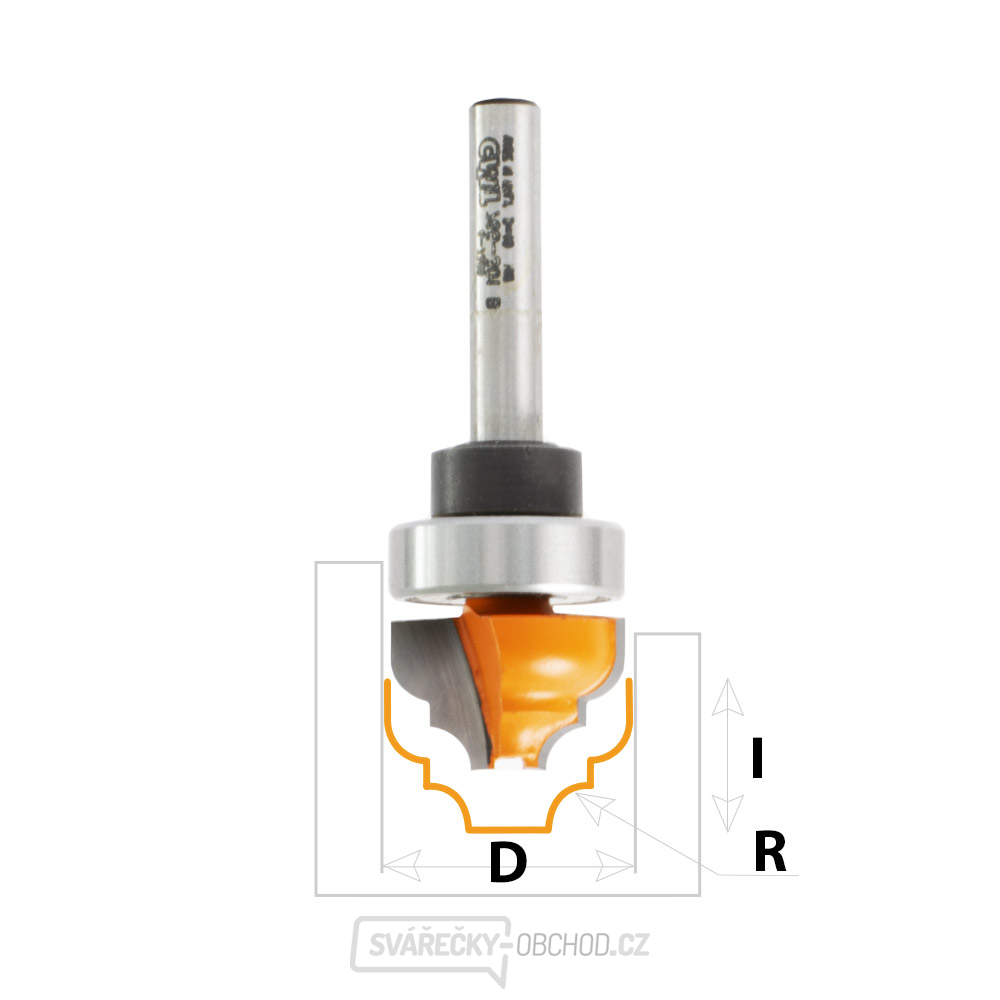 CMT C965B Profilová fréza čelní, ložisko - Profil E R4,76-6,35 D34,9x18,5 S=8 HW