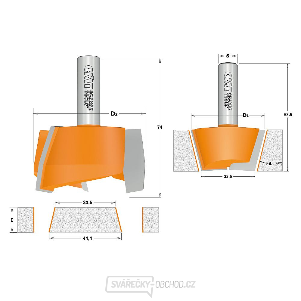 CMT C981 Sada vyspravovací na CORIAN 2ks, S=12mm,D=47,5mm