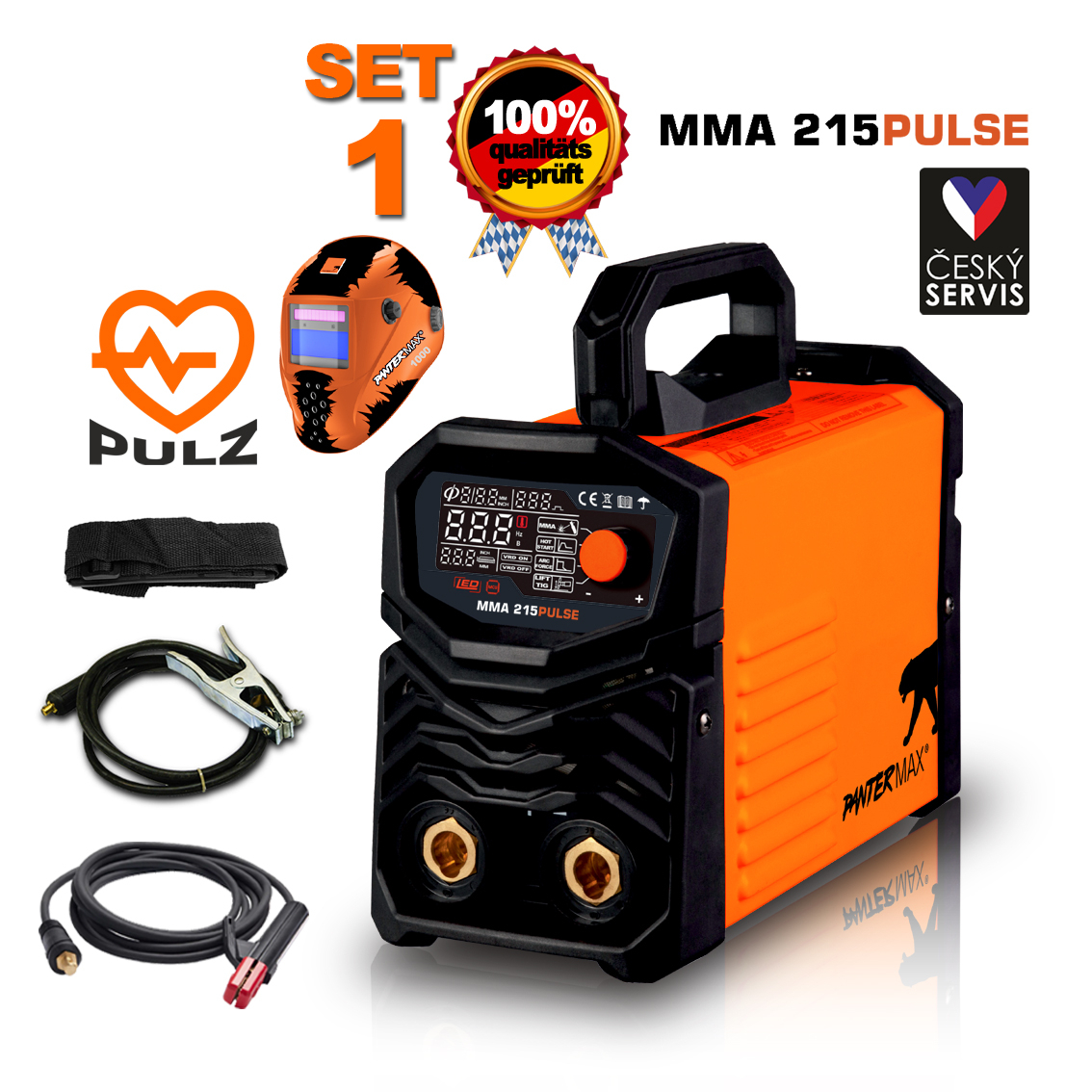 Levně PANTERMAX Pulzní svářecí invertor MMA215Pulse SET1 (MMA/TIG) PMMMA215PULSE_S01