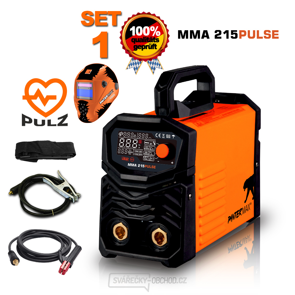 PANTERMAX MMA215pulse invertorová svářečka MMA/TIG SET 1