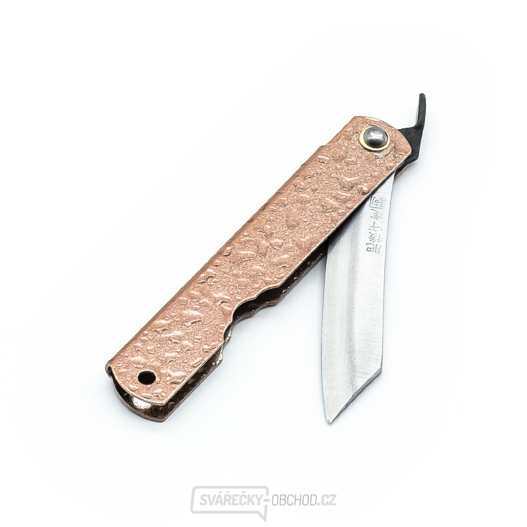 Japonský zavírací nůž Higonokami NAGAO z oceli Yasuki s měděnou rukojetí - 73 mm