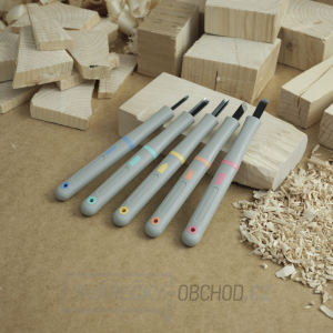 Sada řezbářských mini-dlát MARUICHI s gumovou rukojetí - 5 kusů Sada řezbářských mini-dlát MARUICHI s gumovou rukojetí - 5 kusů gallery main image