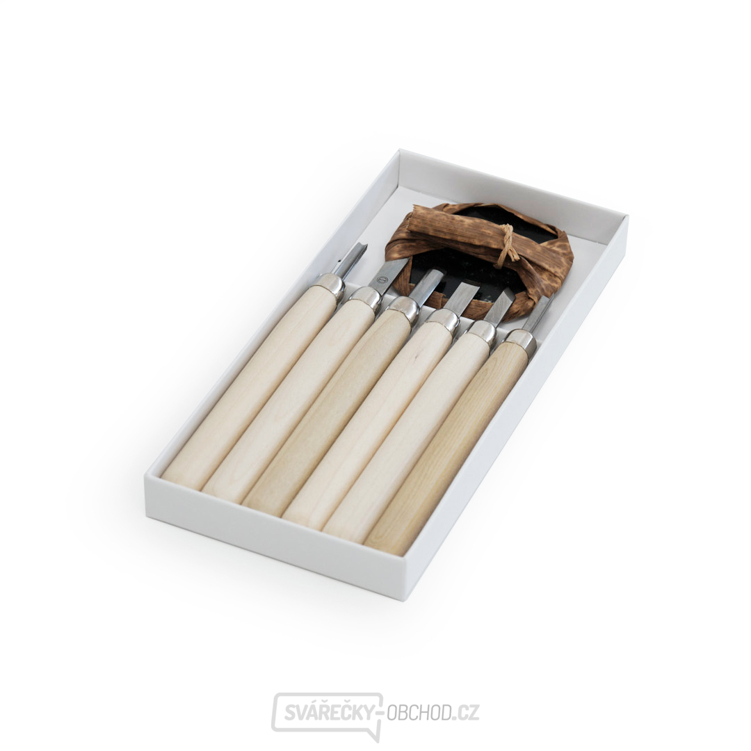 Sada řezbářských mini-dlát MARUICHI L-6 s dřevěnou rukojetí - 6 kusů
