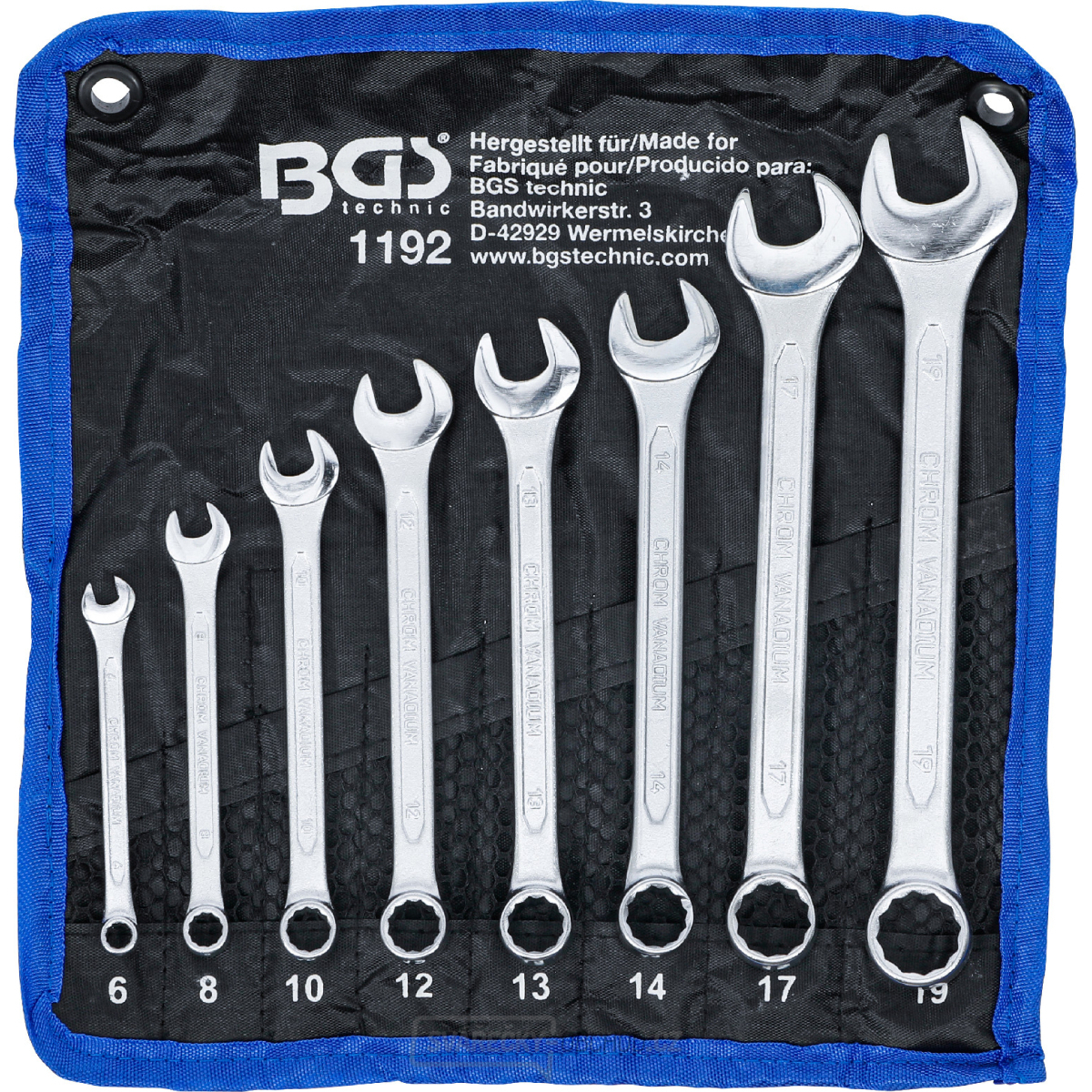 Sada očkoplochých klíčů BGS 1192 | 6 - 19 mm | 8dílná