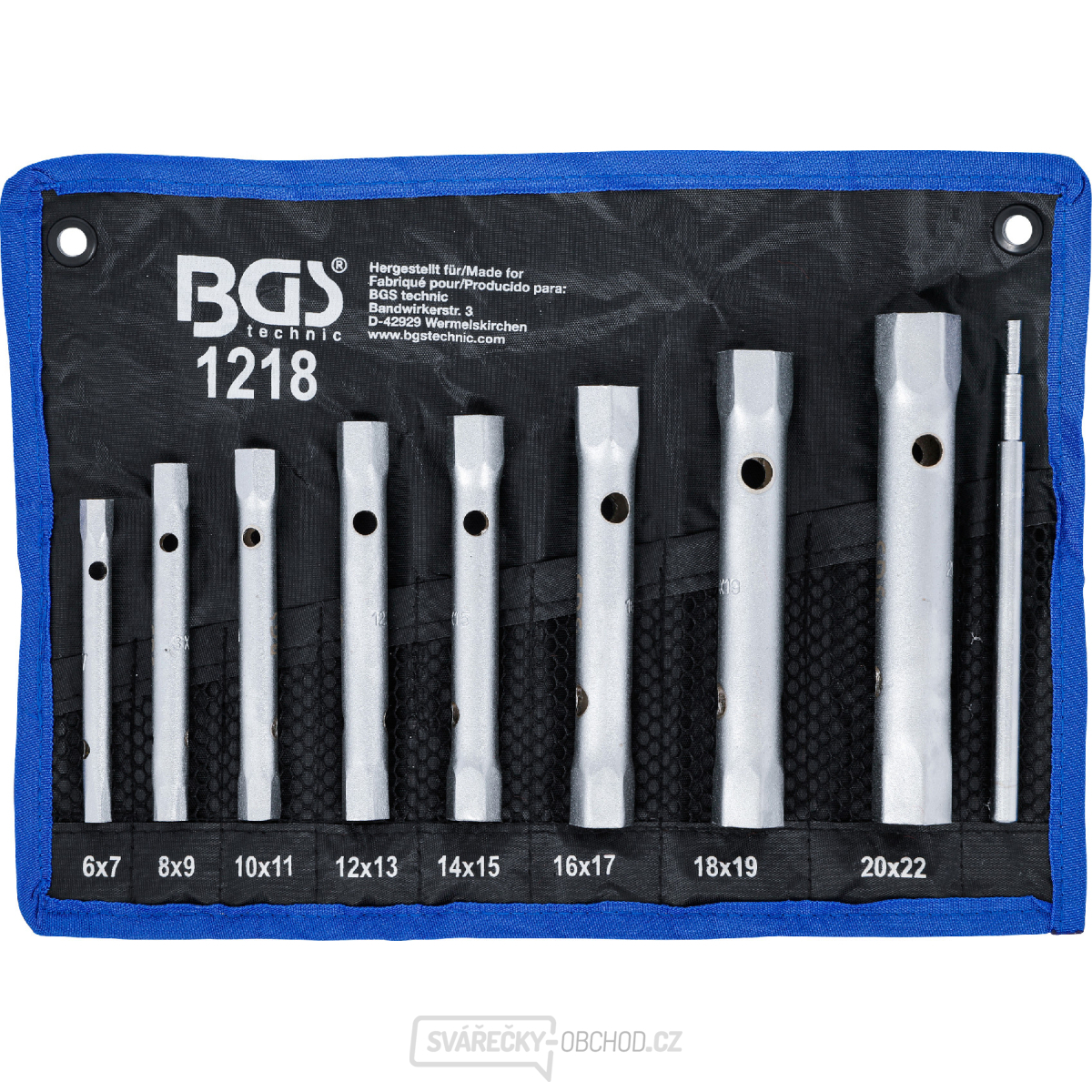 Sada trubkových klíčů BGS 1218 | 6 x 7 - 20 x 22 mm | 9dílná