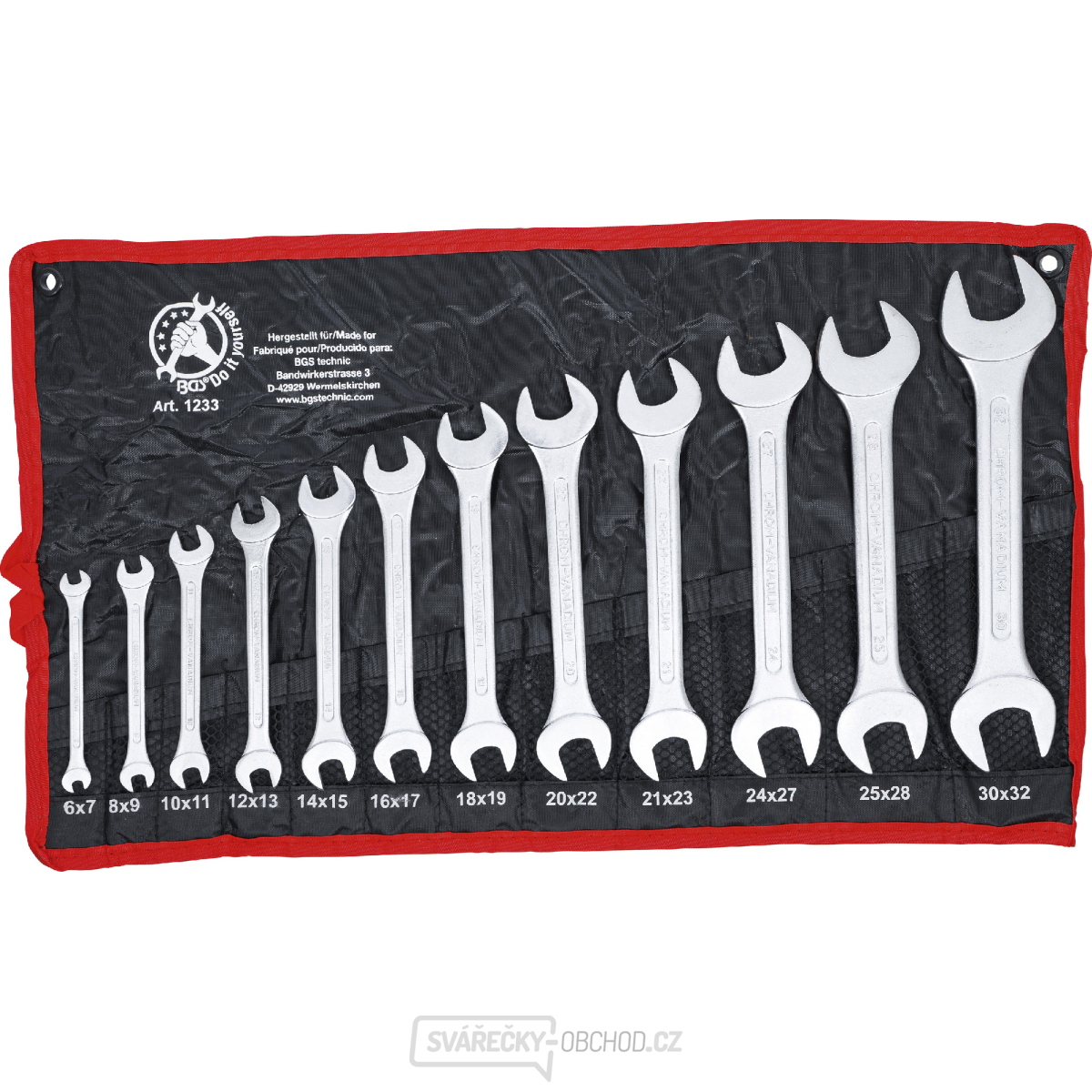Sada oboustranných plochých klíčů BGS 1233 | 6 x 7 - 30 x 32 mm | 12dílná