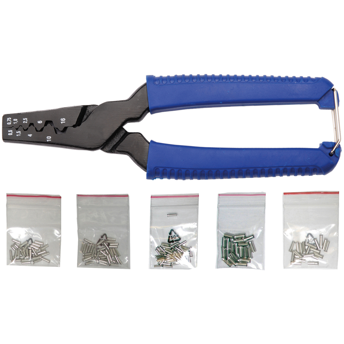 Konektorové kleště na kabelové dutinky BGS 1430 | včetně 150 kabelových dutinek | 175 mm BGS1430