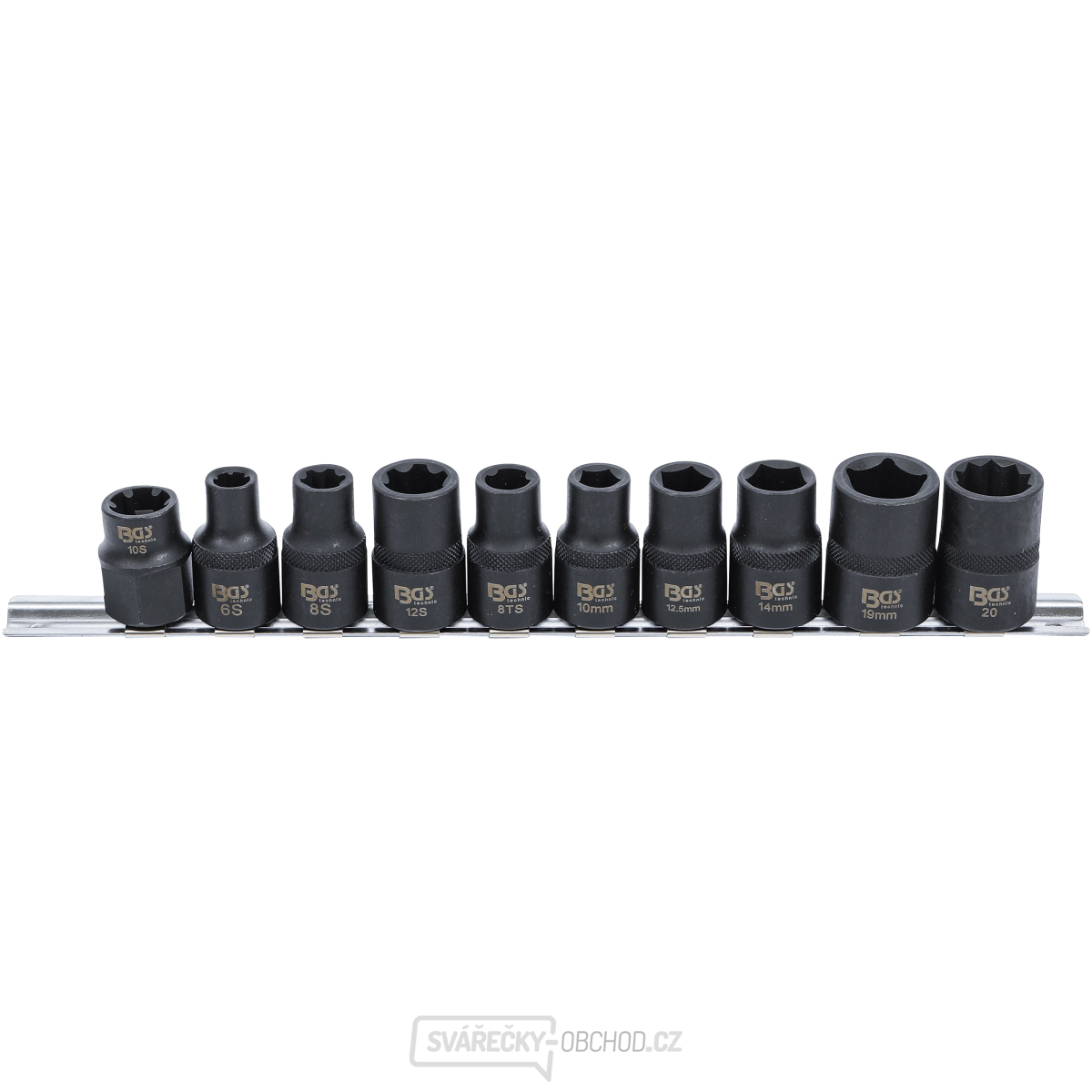 Sada speciálních nástrčných hlavic pro motorová vozidla BGS 2560 | 3/5/6/10hran | 10dílná
