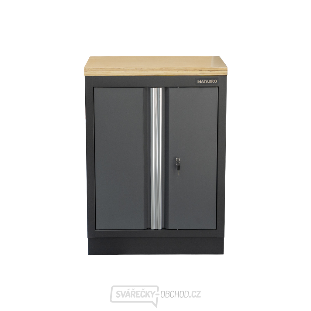Dvoudveřová skříňka s dřevěnou pracovní deskou Matabro SET-CA01070 | 1 police | 680x465x950 mm