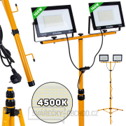 2x100W LED světlomet s teleskopickým stojanem a kabelem - neutrální bílá barva 4500K (1) 2x100W LED světlomet s teleskopickým stojanem a kabelem - neutrální bílá barva 4500K (1) gallery main image