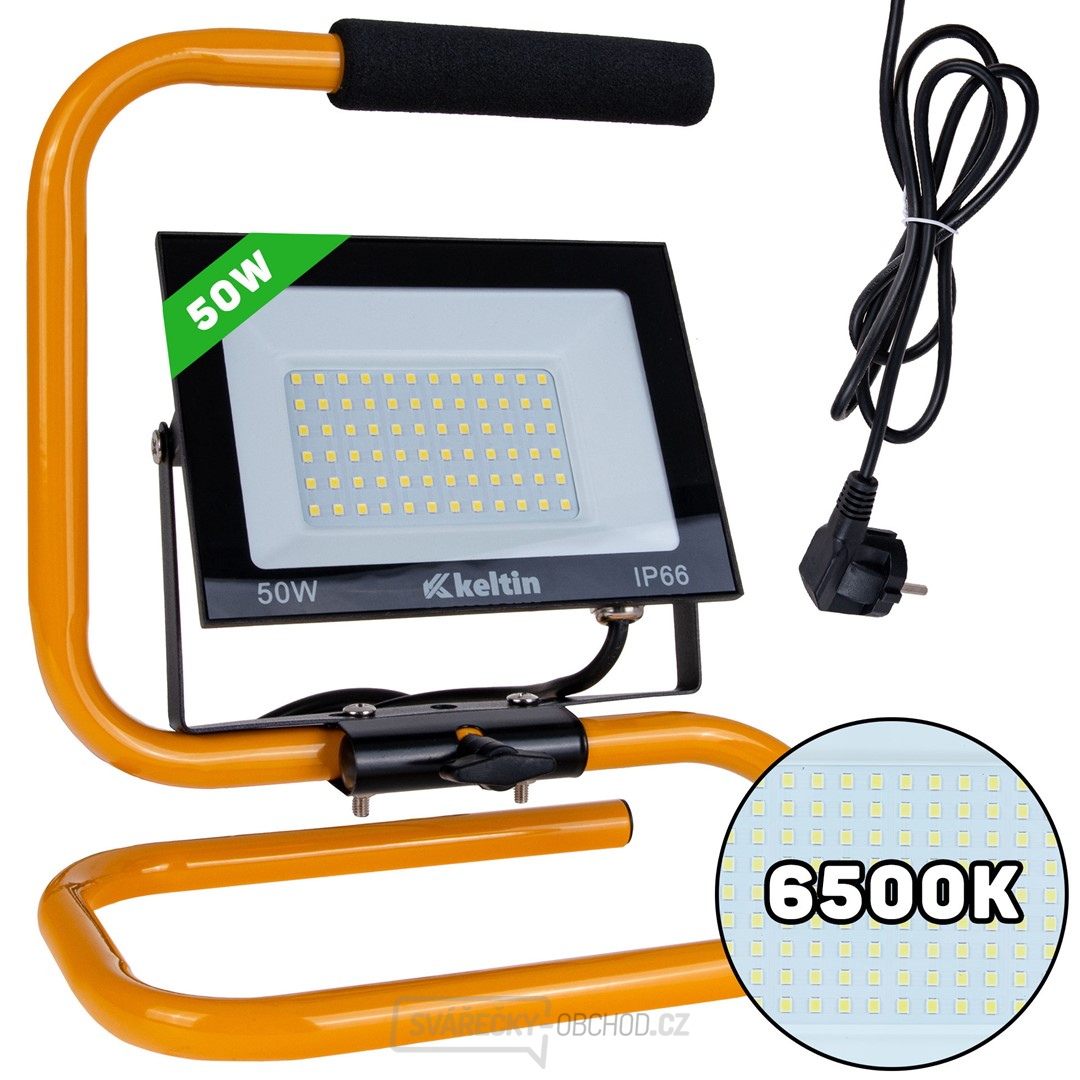 50W LED světlomet s konstrukčním stojanem a kabelem - studená bílá barva 6500K (10)
