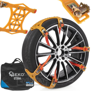 Sněhové řetězy na kola rychlá montáž - sada 6 kusů  Sněhové řetězy na kola rychlá montáž - sada 6 kusů  gallery main image