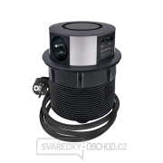 Solight 3z + USB A+C 20W PD, Wireless 10W, výsuvný blok zásuvek, 2m,  černý Náhled