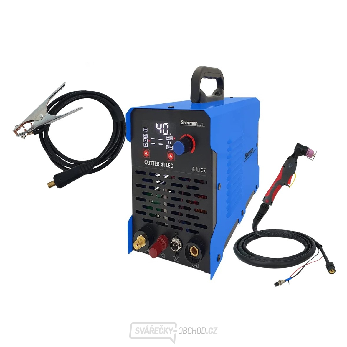 Plazmová řezačka Sherman Cutter 41 LED + Hořák + Kabely