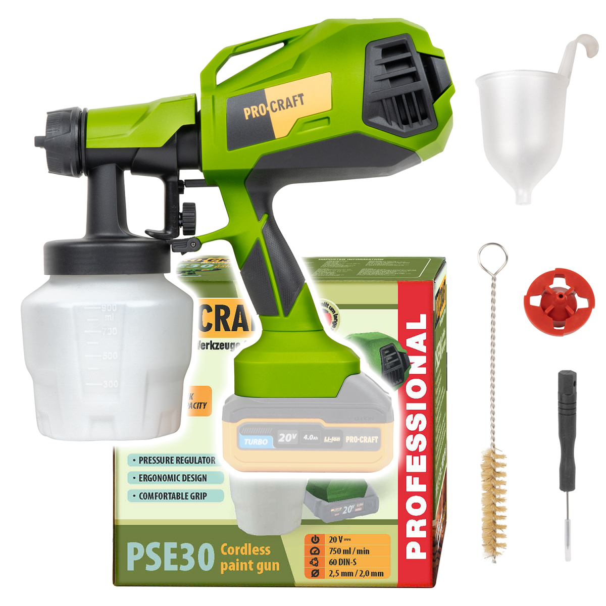 Aku stříkací pistole Procraft PSE30bb (bez baterie a nabíječky) | PSE30bb PSE30bb