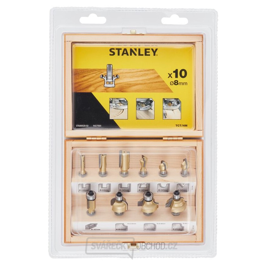 Stanley 10dílná sada tvarových fréz TCT/HM