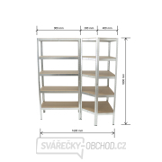 AKČNÍ SET Regálový systém MB-SH01 a MB-SH03 | 2 díly | 1600 x 700 x 1800 mm náhled