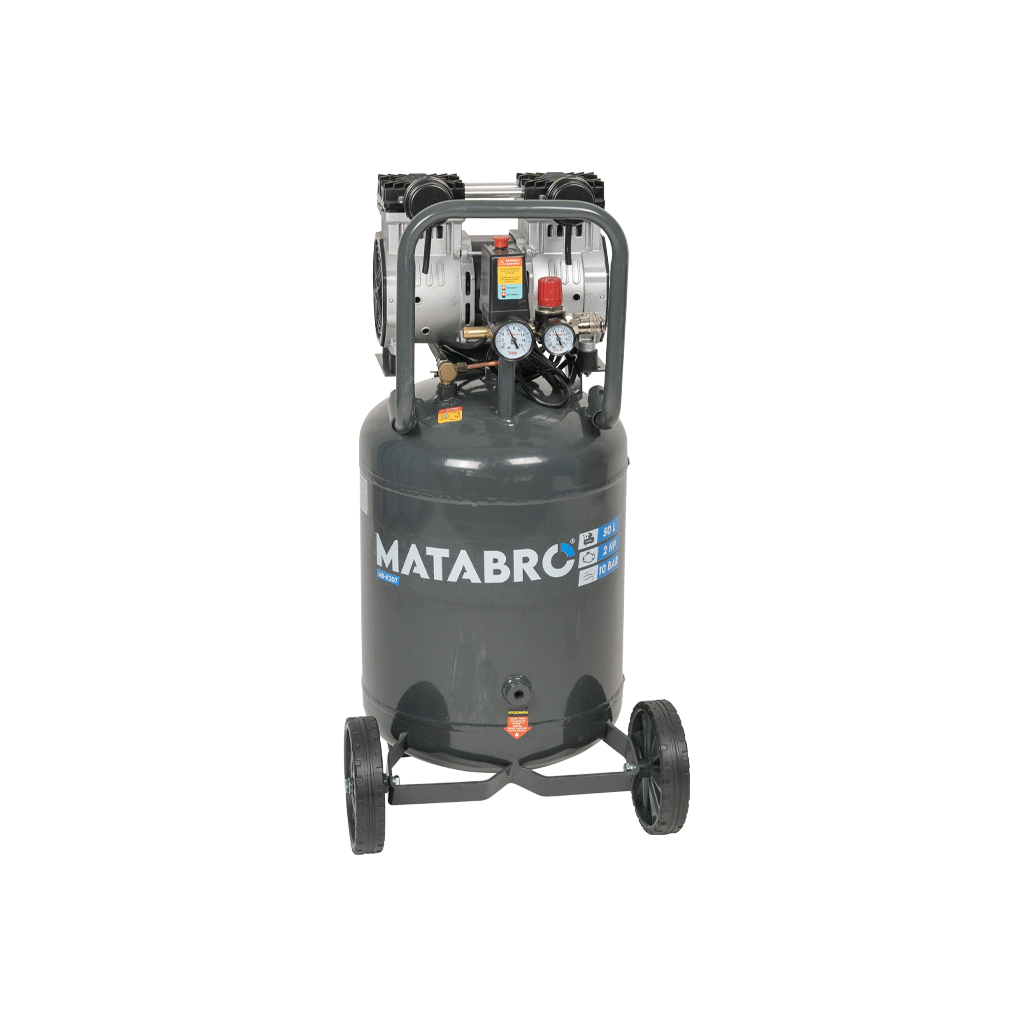 Levně Bezolejový vertikální kompresor Matabro MB-K207 50l, 230V, 2 písty, 2000W | 10 BAR MB-K207