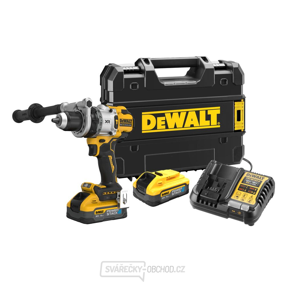 AKU vrtačka s příklepem DeWALT DCD1007H2T 18V 2x 5,0Ah PWST