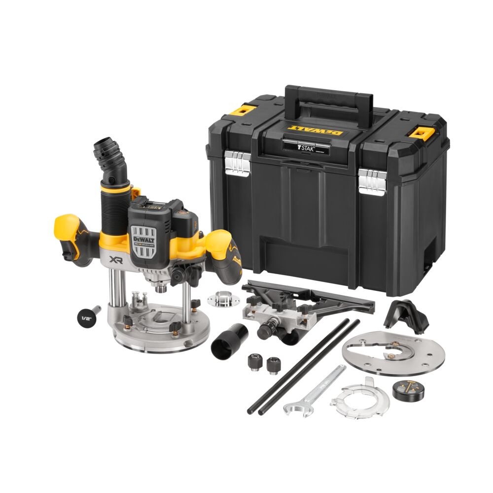 Horní frézka 18V DeWALT DCW620NT 12mm bez aku, kufr Tstak DCW620NT
